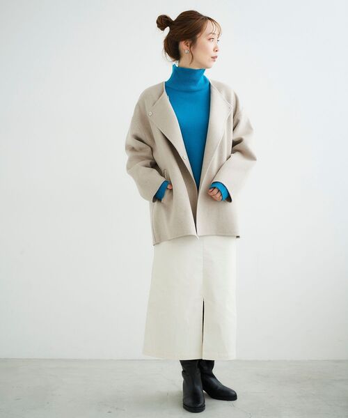 le.coeur blanc(ルクールブラン)の「シャンブレーコーデュロイストレートスカート(スカート・レディース・ネイビー/オフホワイト・38/36)」の6枚目の写真