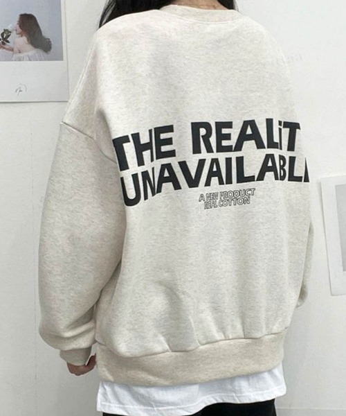 Dalfwin（ダールフィン）の「REALiTYプリントオーバーサイズスウェット（スウェット・レディース・ブラック/オートミール/ネイビー/グレー/ブラック系その他/ベージュ系その他/グレー系その他/ブルー系その他・FREE）」の6枚目の写真