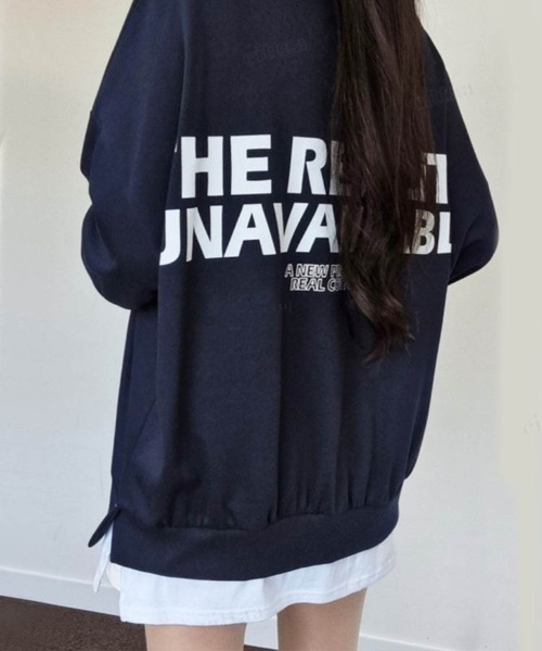 Dalfwin（ダールフィン）の「REALiTYプリントオーバーサイズスウェット（スウェット・レディース・ブラック/オートミール/ネイビー/グレー/ブラック系その他/ベージュ系その他/グレー系その他/ブルー系その他・FREE）」の7枚目の写真