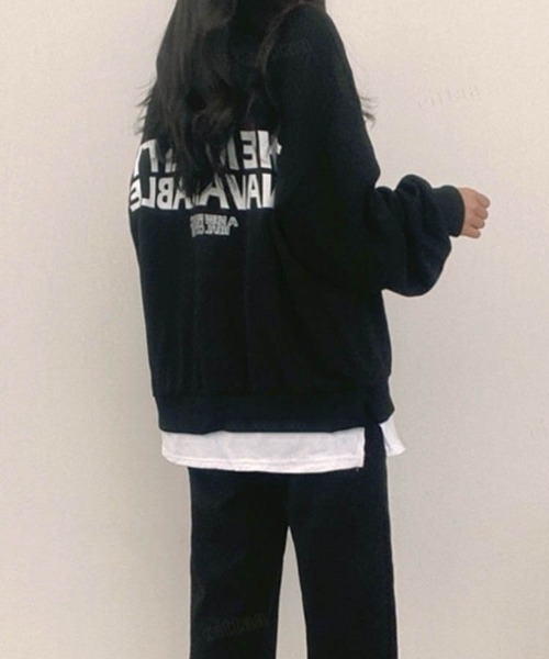 Dalfwin（ダールフィン）の「REALiTYプリントオーバーサイズスウェット（スウェット・レディース・ブラック/オートミール/ネイビー/グレー/ブラック系その他/ベージュ系その他/グレー系その他/ブルー系その他・FREE）」の11枚目の写真