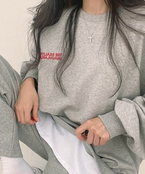 Dalfwin（ダールフィン）の「REALiTYプリントオーバーサイズスウェット（スウェット・レディース・ブラック/オートミール/ネイビー/グレー/ブラック系その他/ベージュ系その他/グレー系その他/ブルー系その他・FREE）」の15枚目の写真