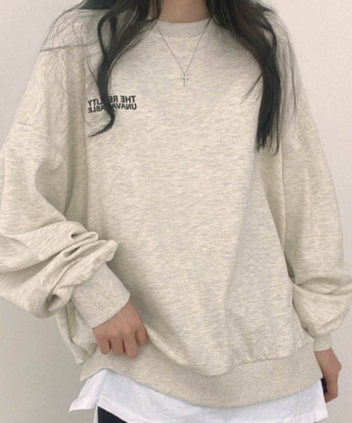 Dalfwin（ダールフィン）の「REALiTYプリントオーバーサイズスウェット（スウェット・レディース・ブラック/オートミール/ネイビー/グレー/ブラック系その他/ベージュ系その他/グレー系その他/ブルー系その他・FREE）」の19枚目の写真