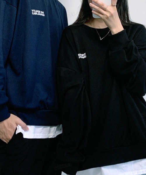 Dalfwin（ダールフィン）の「REALiTYプリントオーバーサイズスウェット（スウェット・レディース・ブラック/オートミール/ネイビー/グレー/ブラック系その他/ベージュ系その他/グレー系その他/ブルー系その他・FREE）」の13枚目の写真