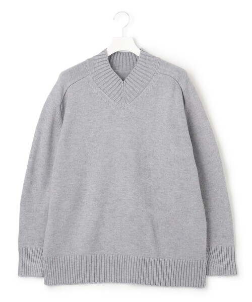J.PRESS YORK STREET(ジェイプレスヨークストリート)の「【UNISEX】Vネックプルオーバー ニット(ニット/セーター・メンズ・オレンジ系/ベージュ系/ライトグレー系/グレー系/アイボリー系・SMALL/MEDIUM/LARGE)」の2枚目の写真