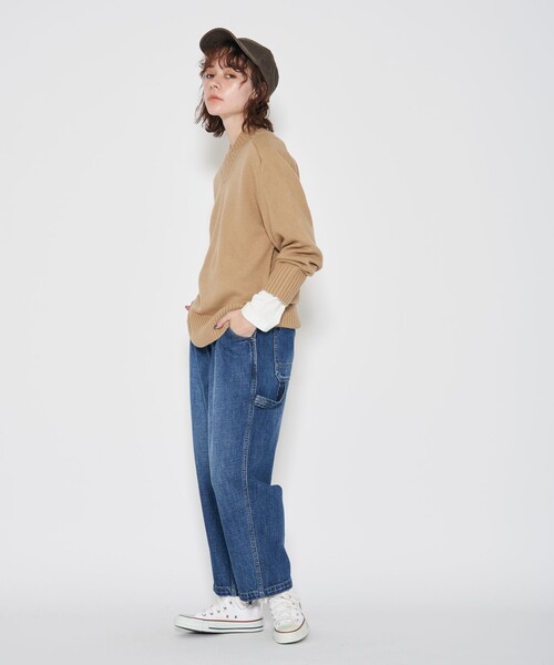 J.PRESS YORK STREET(ジェイプレスヨークストリート)の「【UNISEX】Vネックプルオーバー ニット(ニット/セーター・メンズ・オレンジ系/ベージュ系/ライトグレー系/グレー系/アイボリー系・SMALL/MEDIUM/LARGE)」の6枚目の写真