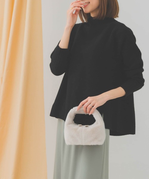 プチワンハンドルフェイクファーバッグ