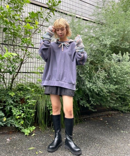 HELLO.SANFRANCISCO(ハローサンフランシスコ)の「【HELLO.SANFRANCISCO】MIXぽこぽこバラクラバ(ニットキャップ/ビーニー・レディース・ブルー/パープル・FREE)」の12枚目の写真