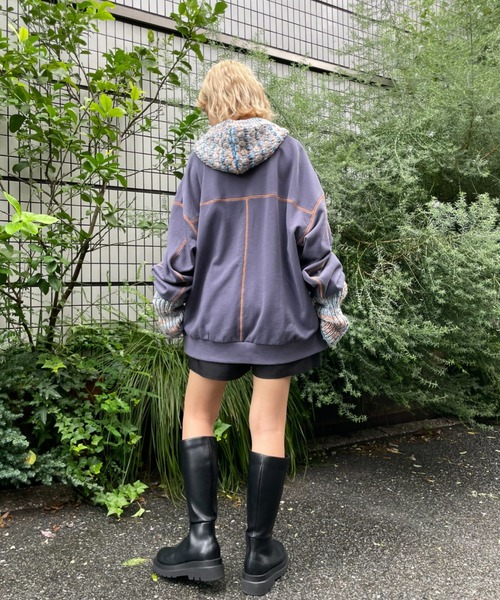 HELLO.SANFRANCISCO(ハローサンフランシスコ)の「【HELLO.SANFRANCISCO】MIXぽこぽこバラクラバ(ニットキャップ/ビーニー・レディース・ブルー/パープル・FREE)」の14枚目の写真