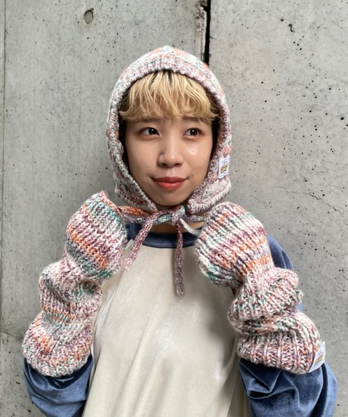 HELLO.SANFRANCISCO(ハローサンフランシスコ)の「【HELLO.SANFRANCISCO】MIXぽこぽこバラクラバ(ニットキャップ/ビーニー・レディース・ブルー/パープル・FREE)」の16枚目の写真