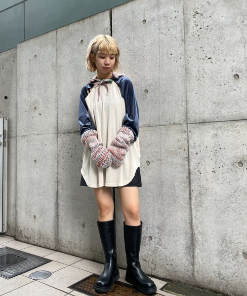 HELLO.SANFRANCISCO(ハローサンフランシスコ)の「【HELLO.SANFRANCISCO】MIXぽこぽこバラクラバ(ニットキャップ/ビーニー・レディース・ブルー/パープル・FREE)」の22枚目の写真