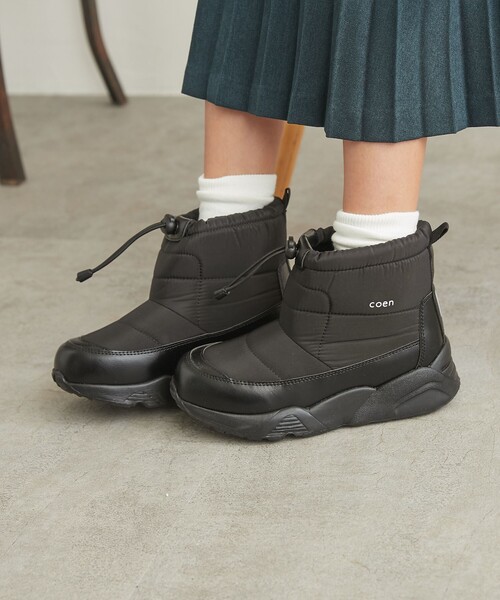 coen（コーエン）の「キルトシューズ（ブーツ・キッズ・ブラック/ベージュ・19cm/18cm/21cm/20cm/23cm/22cm）」の2枚目の写真