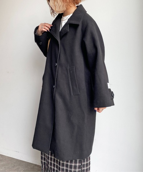 CPCM（シーピーシーエム）の「スタンドネックAラインコート（ステンカラーコート・レディース・サックスブルー/オレンジ/モカ/ブラック・FREE）」の9枚目の写真