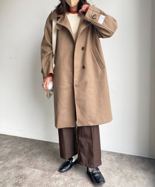 CPCM（シーピーシーエム）の「スタンドネックAラインコート（ステンカラーコート・レディース・サックスブルー/オレンジ/モカ/ブラック・FREE）」の20枚目の写真
