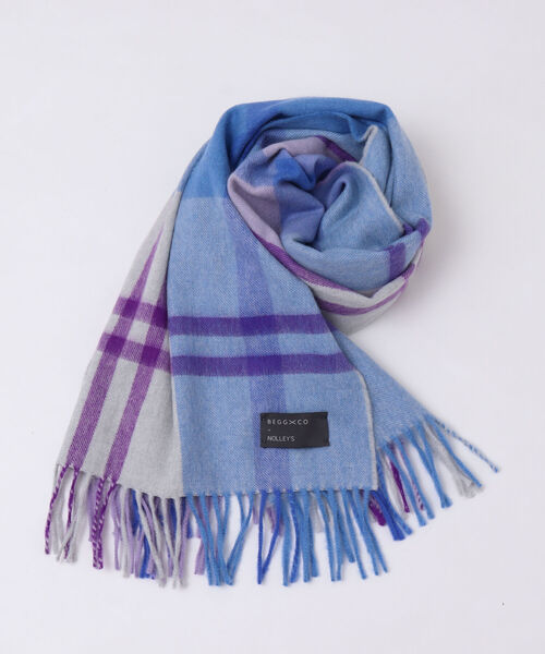 NOLLEY’S Sophi（ノーリーズソフィ）の「【BEGG＆CO/ベグアンドコー】≪別注≫チェックストール（ストール/ショール・レディース・ホワイト系その他2/パープル系その他2/ブルー系その他2・FREE）」の3枚目の写真
