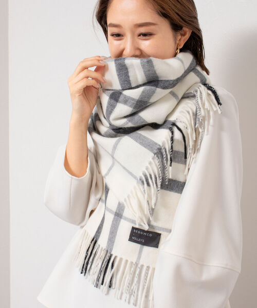 NOLLEY’S Sophi（ノーリーズソフィ）の「【BEGG＆CO/ベグアンドコー】≪別注≫チェックストール（ストール/ショール・レディース・ホワイト系その他2/パープル系その他2/ブルー系その他2・FREE）」の9枚目の写真