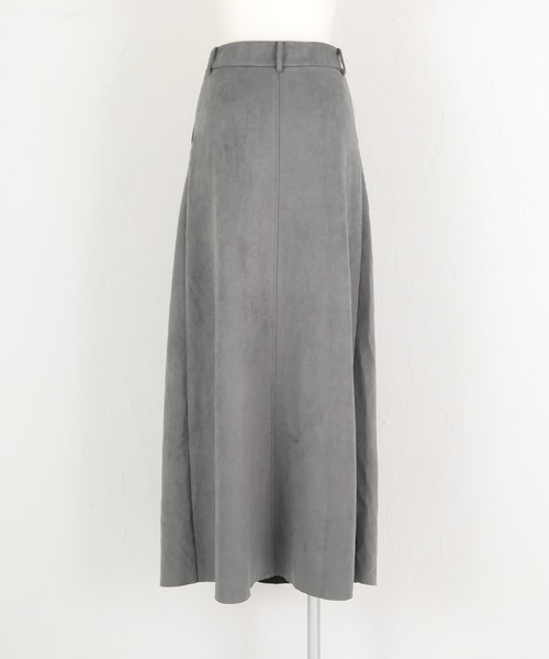 UR'S（ユアーズ）の「フェイクスエードマキシ丈タックスカート（スカート・レディース・チャコール/アイボリー/カーキ・L/S/M/TM）」の7枚目の写真