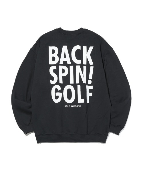 RAWLIFE（ロウライフ）の「BACK SPIN!GOLF/バックスピンゴルフ/BACK LOGO SWEAT SHIRT（スウェット・メンズ・ホワイト/ブラック・SMALL/MEDIUM/LARGE/X-LARGE）」の2枚目の写真