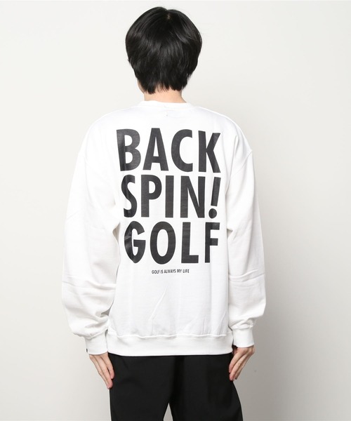 RAWLIFE（ロウライフ）の「BACK SPIN!GOLF/バックスピンゴルフ/BACK LOGO SWEAT SHIRT（スウェット・メンズ・ホワイト/ブラック・SMALL/MEDIUM/LARGE/X-LARGE）」の6枚目の写真