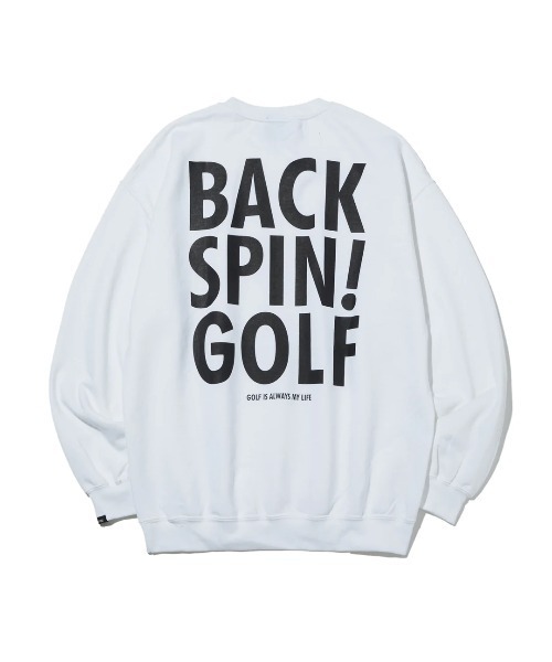 RAWLIFE（ロウライフ）の「BACK SPIN!GOLF/バックスピンゴルフ/BACK LOGO SWEAT SHIRT（スウェット・メンズ・ホワイト/ブラック・SMALL/MEDIUM/LARGE/X-LARGE）」の4枚目の写真