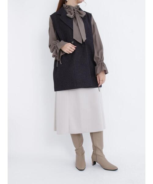 Te chichi（テチチ）の「メルトンジャージパイピングフレアスカート（スカート・レディース・モカ/ピンク/シルバーグレー・SMALL/MEDIUM）」の14枚目の写真