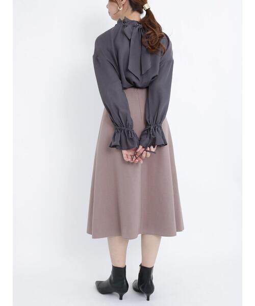 Te chichi（テチチ）の「メルトンジャージパイピングフレアスカート（スカート・レディース・モカ/ピンク/シルバーグレー・SMALL/MEDIUM）」の15枚目の写真