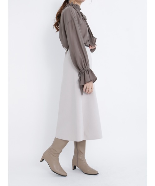 Te chichi（テチチ）の「メルトンジャージパイピングフレアスカート（スカート・レディース・モカ/ピンク/シルバーグレー・SMALL/MEDIUM）」の10枚目の写真