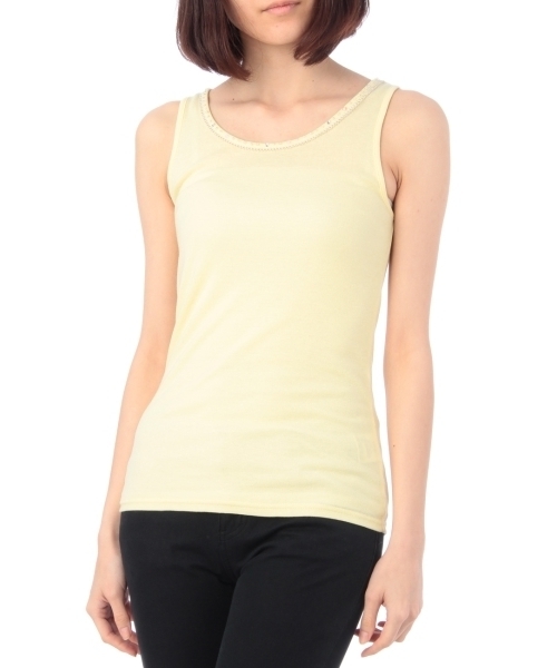 grove（グローブ）の「衿ビジューカラータンクトップ（タンクトップ・レディース・ホワイト/イエロー/ピンク/ブルー/ブルー系1・01/02/03）」の5枚目の写真