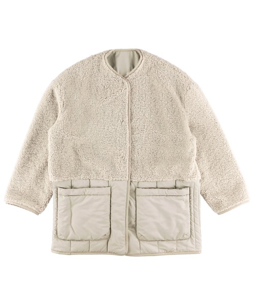 ALEXIA STAM(アリシアスタン)の「Collarless Padded Coat With Scarf /マフラー&ボアコート(ノーカラーコート・レディース・カーキ/ベージュ・FREE)」の22枚目の写真