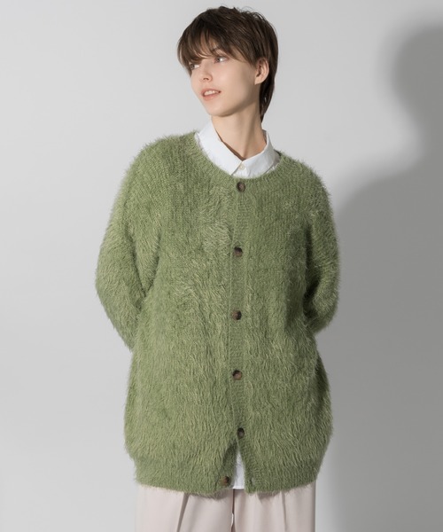 ONCILY(オンシェリー)の「FEATHER YARN CARDIGAN / フェザーヤーンカーディガン(カーディガン/ボレロ・メンズ・ブラック/ライトグリーン/グレー・MEDIUM/LARGE)」の21枚目の写真