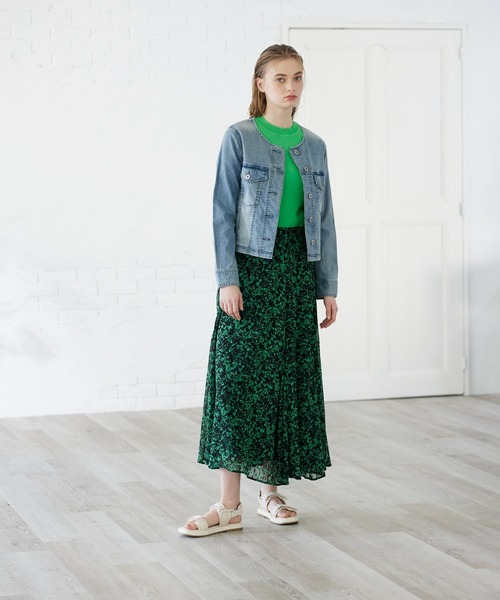 INED CLARO（イネドクラロ）の「フラワープリントマーメイドフレアスカート（スカート・レディース・ブラック/オフホワイト・フリー）」の19枚目の写真