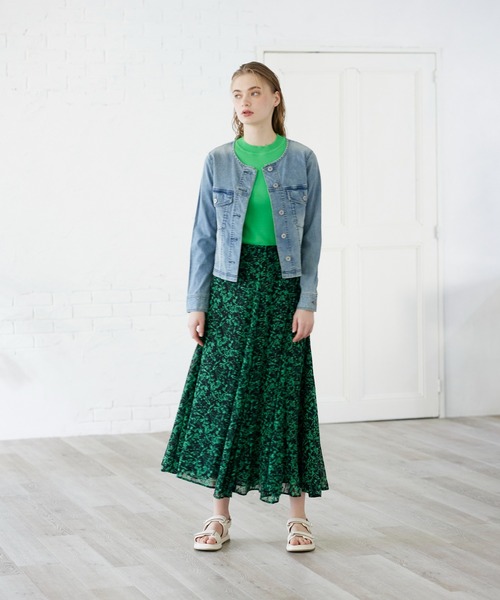 INED CLARO（イネドクラロ）の「フラワープリントマーメイドフレアスカート（スカート・レディース・ブラック/オフホワイト・フリー）」の20枚目の写真