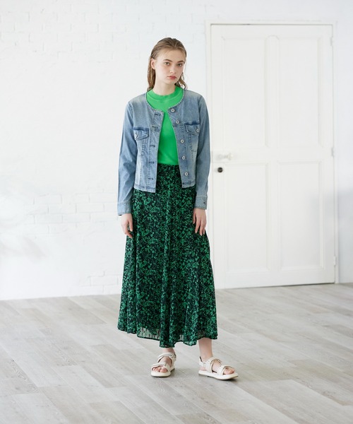 INED CLARO（イネドクラロ）の「フラワープリントマーメイドフレアスカート（スカート・レディース・ブラック/オフホワイト・フリー）」の22枚目の写真