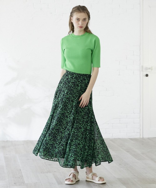 INED CLARO（イネドクラロ）の「フラワープリントマーメイドフレアスカート（スカート・レディース・ブラック/オフホワイト・フリー）」の12枚目の写真