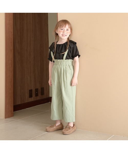 Lycee mine（リセマイン）の「取り外せるサスペンダー付きパンツ（スウェットパンツ・キッズ・ブラック/ライトカーキ/アイボリー/ピンク系その他/ライトベージュ・100cm/110cm/120cm/130cm/140cm/150cm）」の5枚目の写真