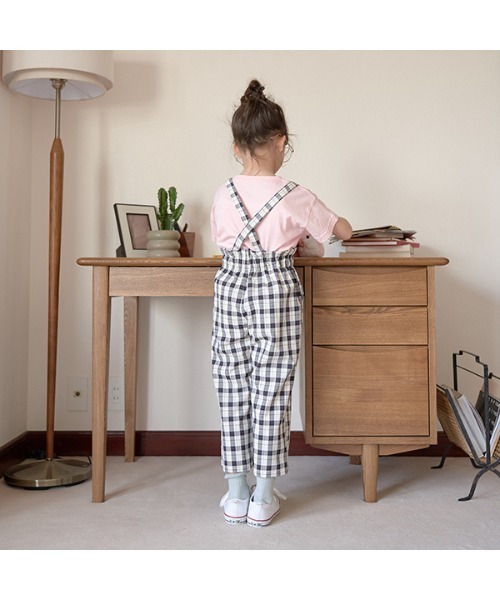 Lycee mine（リセマイン）の「取り外せるサスペンダー付きパンツ（スウェットパンツ・キッズ・ブラック/ライトカーキ/アイボリー/ピンク系その他/ライトベージュ・100cm/110cm/120cm/130cm/140cm/150cm）」の6枚目の写真