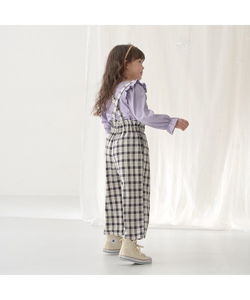 Lycee mine（リセマイン）の「取り外せるサスペンダー付きパンツ（スウェットパンツ・キッズ・ブラック/ライトカーキ/アイボリー/ピンク系その他/ライトベージュ・100cm/110cm/120cm/130cm/140cm/150cm）」の11枚目の写真