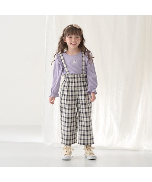 Lycee mine（リセマイン）の「取り外せるサスペンダー付きパンツ（スウェットパンツ・キッズ・ブラック/ライトカーキ/アイボリー/ピンク系その他/ライトベージュ・100cm/110cm/120cm/130cm/140cm/150cm）」の18枚目の写真