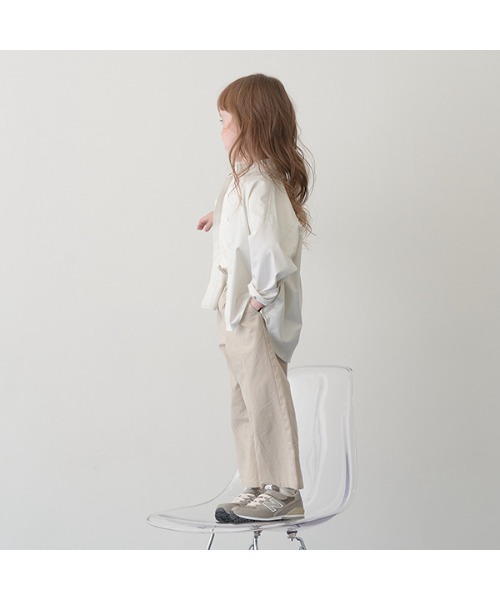 Lycee mine（リセマイン）の「取り外せるサスペンダー付きパンツ（スウェットパンツ・キッズ・ブラック/ライトカーキ/アイボリー/ピンク系その他/ライトベージュ・100cm/110cm/120cm/130cm/140cm/150cm）」の20枚目の写真