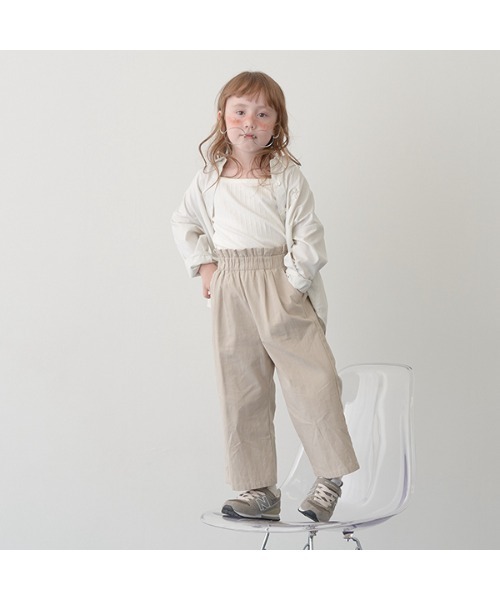 Lycee mine（リセマイン）の「取り外せるサスペンダー付きパンツ（スウェットパンツ・キッズ・ブラック/ライトカーキ/アイボリー/ピンク系その他/ライトベージュ・100cm/110cm/120cm/130cm/140cm/150cm）」の22枚目の写真