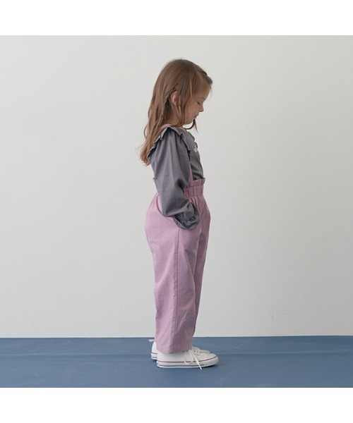 Lycee mine（リセマイン）の「取り外せるサスペンダー付きパンツ（スウェットパンツ・キッズ・ブラック/ライトカーキ/アイボリー/ピンク系その他/ライトベージュ・100cm/110cm/120cm/130cm/140cm/150cm）」の16枚目の写真