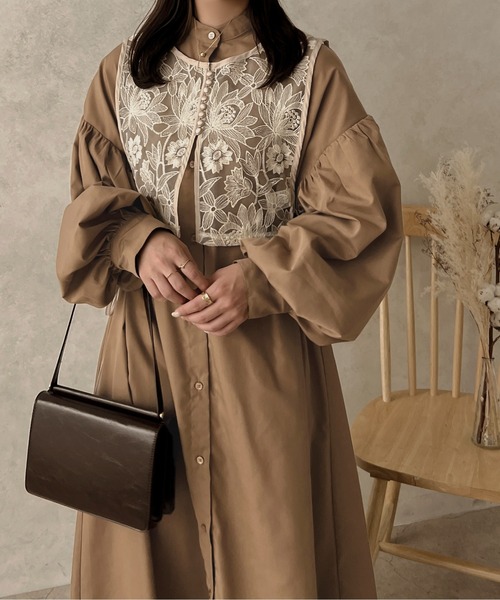 apres jour clair(アプレジュールクレア)の「【apres jour clair】袖ボリュームシャツワンピース【ZOZOTOWN限定アイテム】(ワンピース・レディース・オフホワイト/クリーム/ブラウン系その他・X-LARGE/フリー)」の3枚目の写真