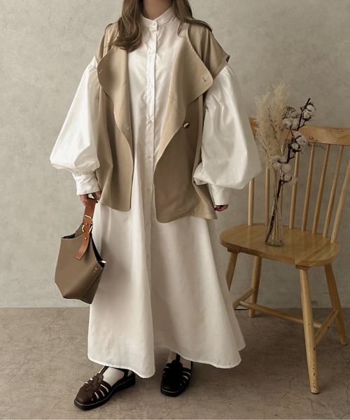 apres jour clair(アプレジュールクレア)の「【apres jour clair】袖ボリュームシャツワンピース【ZOZOTOWN限定アイテム】(ワンピース・レディース・オフホワイト/クリーム/ブラウン系その他・X-LARGE/フリー)」の19枚目の写真