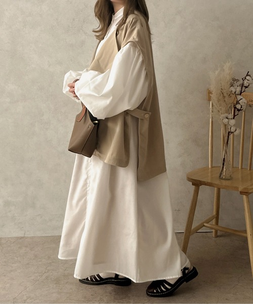 apres jour clair(アプレジュールクレア)の「【apres jour clair】袖ボリュームシャツワンピース【ZOZOTOWN限定アイテム】(ワンピース・レディース・オフホワイト/クリーム/ブラウン系その他・X-LARGE/フリー)」の22枚目の写真