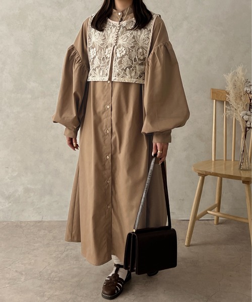 apres jour clair(アプレジュールクレア)の「【apres jour clair】袖ボリュームシャツワンピース【ZOZOTOWN限定アイテム】(ワンピース・レディース・オフホワイト/クリーム/ブラウン系その他・X-LARGE/フリー)」の20枚目の写真