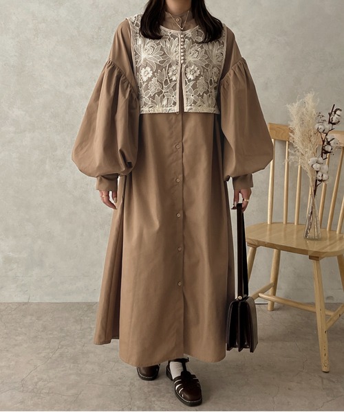 apres jour clair(アプレジュールクレア)の「【apres jour clair】袖ボリュームシャツワンピース【ZOZOTOWN限定アイテム】(ワンピース・レディース・オフホワイト/クリーム/ブラウン系その他・X-LARGE/フリー)」の12枚目の写真