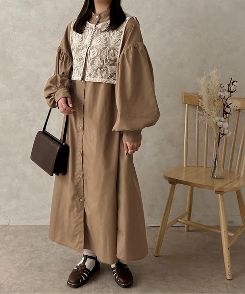 apres jour clair(アプレジュールクレア)の「【apres jour clair】袖ボリュームシャツワンピース【ZOZOTOWN限定アイテム】(ワンピース・レディース・オフホワイト/クリーム/ブラウン系その他・X-LARGE/フリー)」の9枚目の写真