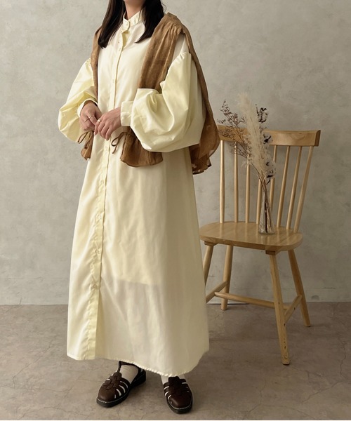 apres jour clair(アプレジュールクレア)の「【apres jour clair】袖ボリュームシャツワンピース【ZOZOTOWN限定アイテム】(ワンピース・レディース・オフホワイト/クリーム/ブラウン系その他・X-LARGE/フリー)」の10枚目の写真