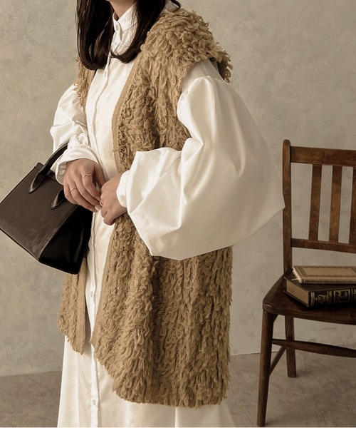 apres jour clair(アプレジュールクレア)の「【apres jour clair】袖ボリュームシャツワンピース【ZOZOTOWN限定アイテム】(ワンピース・レディース・オフホワイト/クリーム/ブラウン系その他・X-LARGE/フリー)」の7枚目の写真