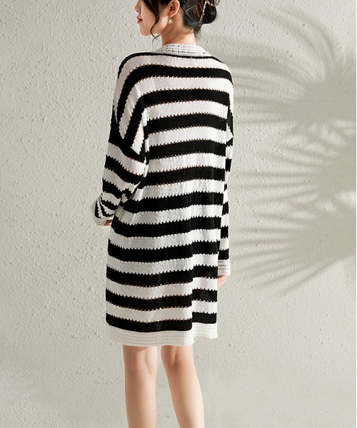 セール】Vネックボーダーニットミニワンピース（ワンピース）｜LOPASS