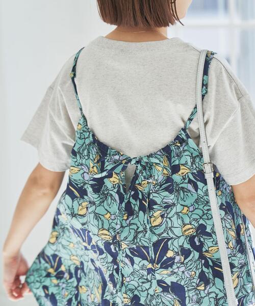 coen（コーエン）の「ボタニカルプリントキャミビスチェ（キャミソール・レディース・ベージュ/ブラック/ライム・M/L）」の7枚目の写真